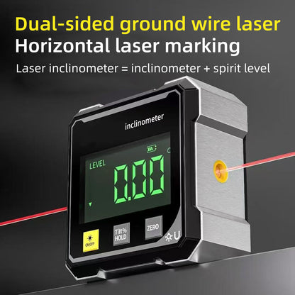 Magnetic Digital Angle Finder + Dual Laser Guide ⚡📐 360° Rechargeable  2nd Item 40% OFF 💥  • Today Only! ⏰