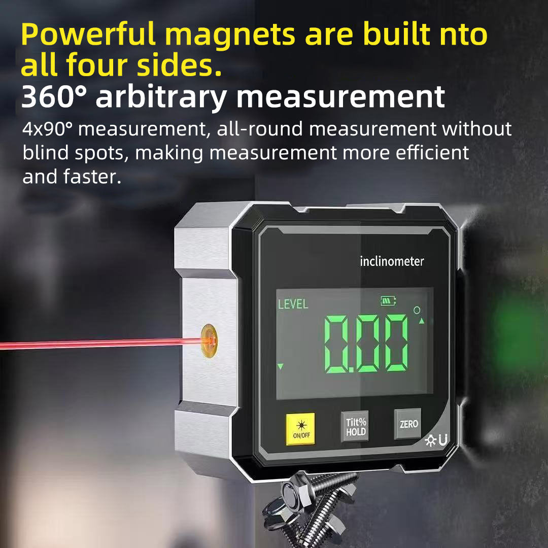 Magnetic Digital Angle Finder + Dual Laser Guide ⚡📐 360° Rechargeable  2nd Item 40% OFF 💥  • Today Only! ⏰