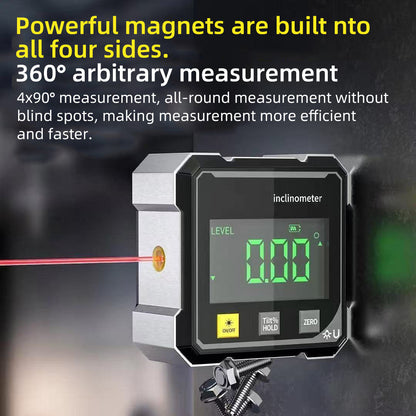 Magnetic Digital Angle Finder + Dual Laser Guide ⚡📐 360° Rechargeable  2nd Item 40% OFF 💥  • Today Only! ⏰