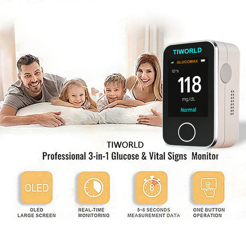 🔥Final 4 Hours : Only Limited Stock Left🏆TIWORLD™ Non-Invasive Blood Glucose Monitor – 5 Seconds 99% Accuracy （Mayo Clinic Recommended）