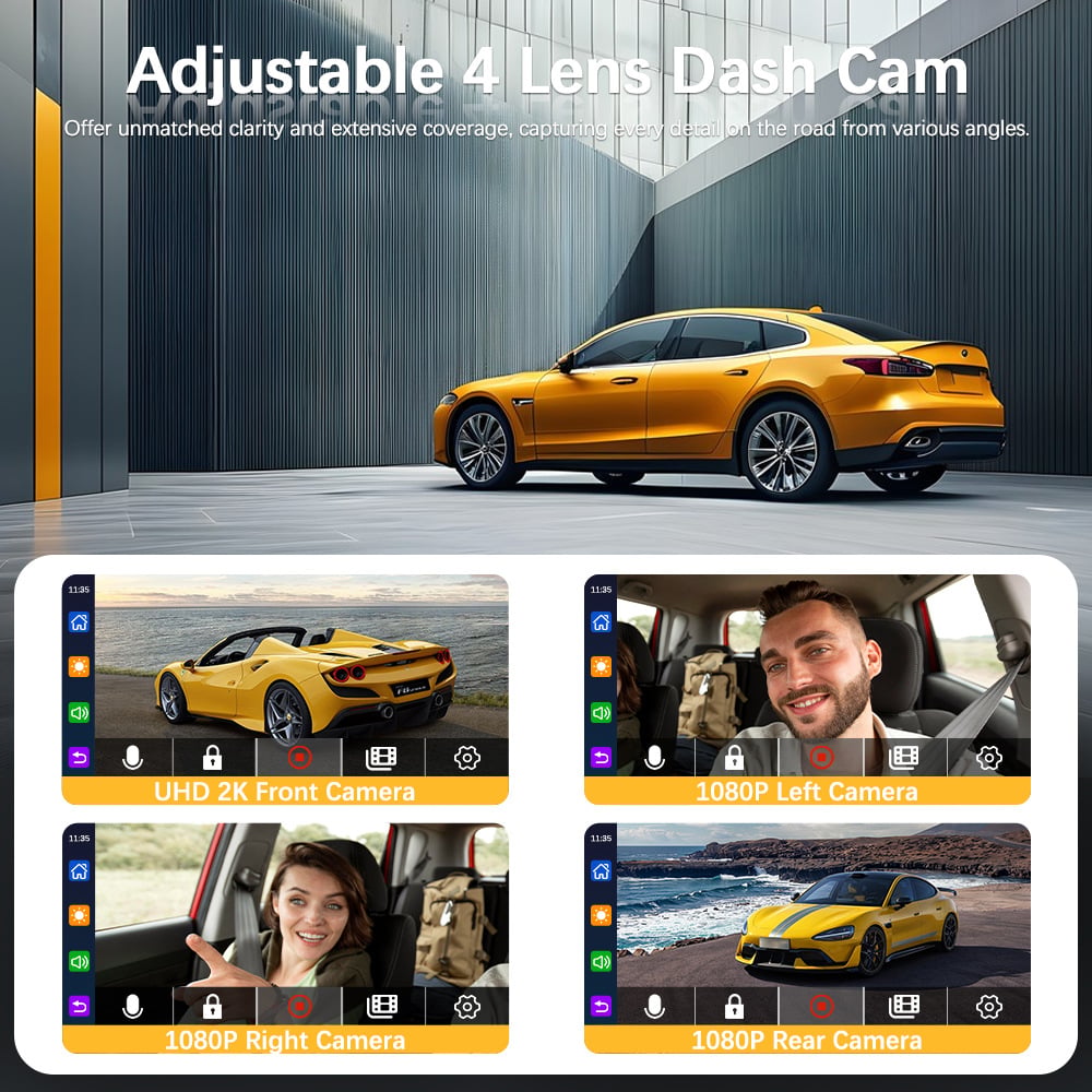 🔥LAST DAY 49% OFF🔥360° Car DVR WiFi 4Channels Dash Cam Video Recorder