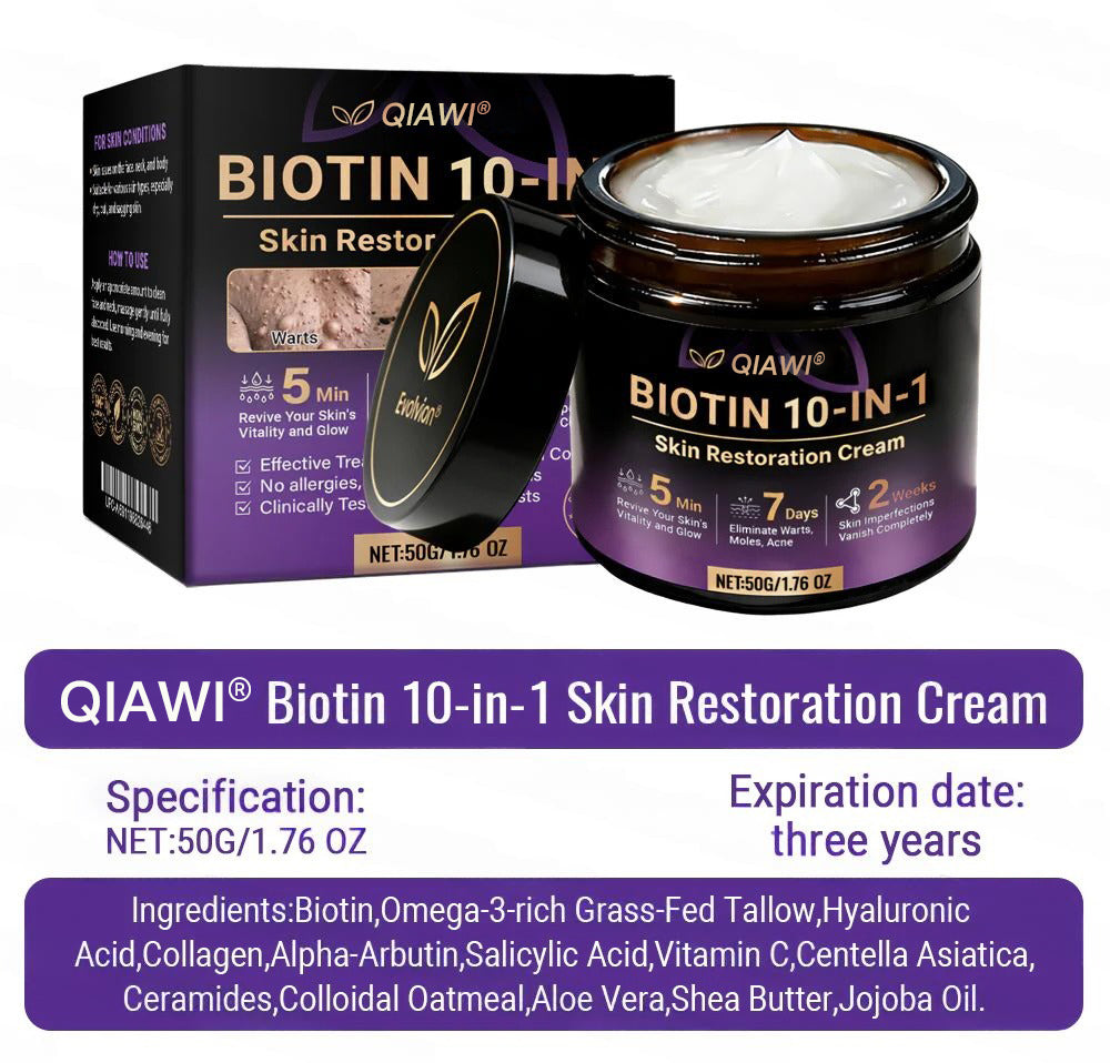 ✨Made and Shipped from USA ✨QIAWI® Biotin 10-in-1 Skin Restoration Cream 🍀