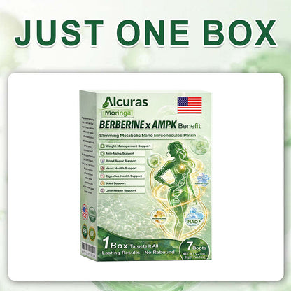 Official Store| Alcuras™ Moringa × Berberine × AMPK 8-Benefit Slimming & Metabolic Nano Microneedle Patch 🇺🇸  Just once a day · Visible changes in 7 days  ✅ For obesity, loose skin, diabetes, sleep apnea, joint issues, and more