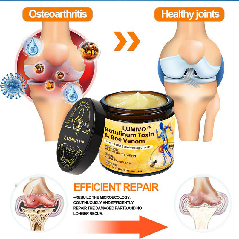 ⏰FLASH SALE: 59% OFF🔥LUMIVO™ Botulinum Toxin & Bee Venom Pain-Relief Bone Healing Cream