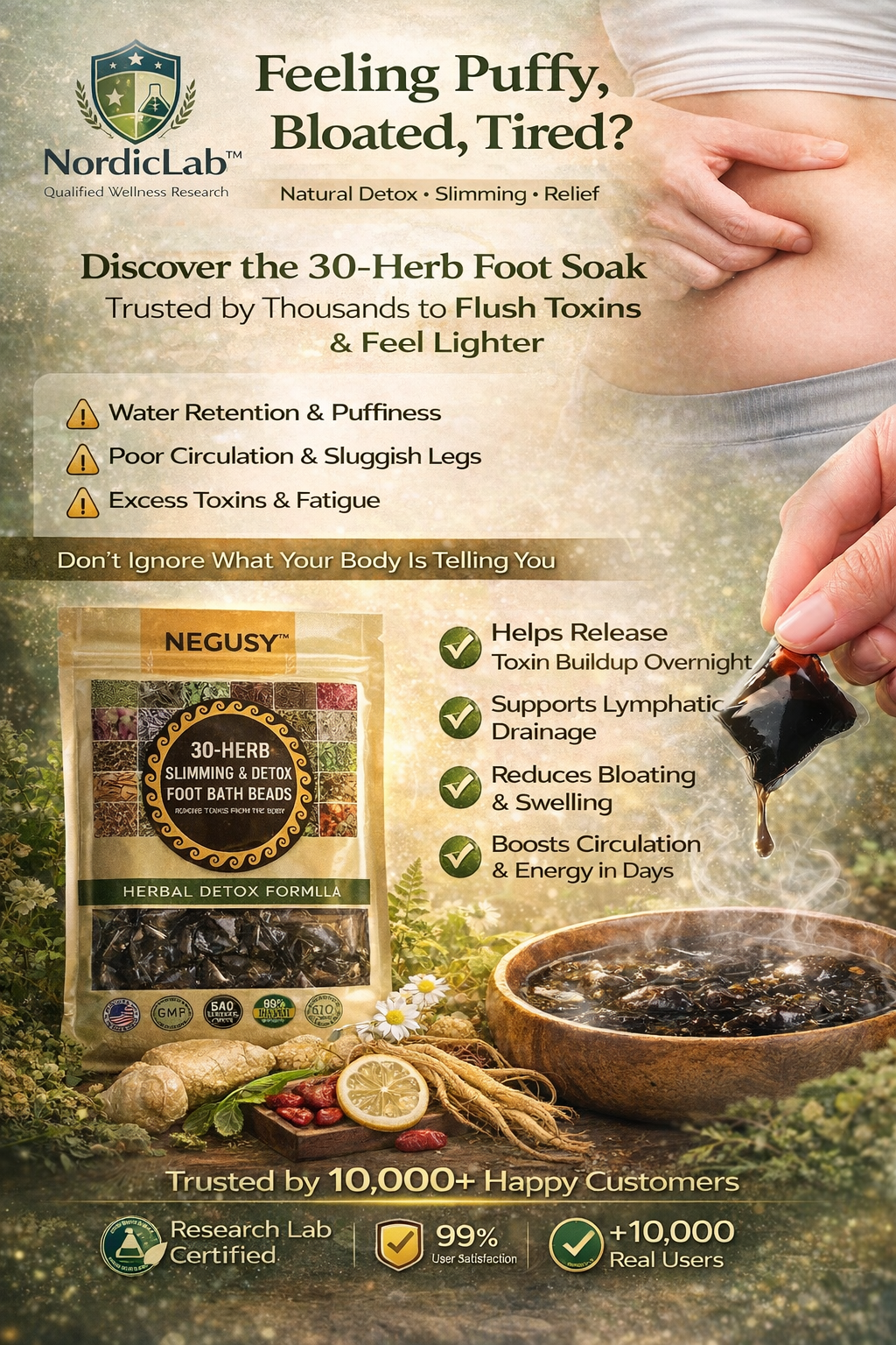 NEGUSY™ 30-Herb Slimming & Detox Foot Bath Beads-🦵👩‍⚕️(LANA Certification, Lymphatic Association of America)