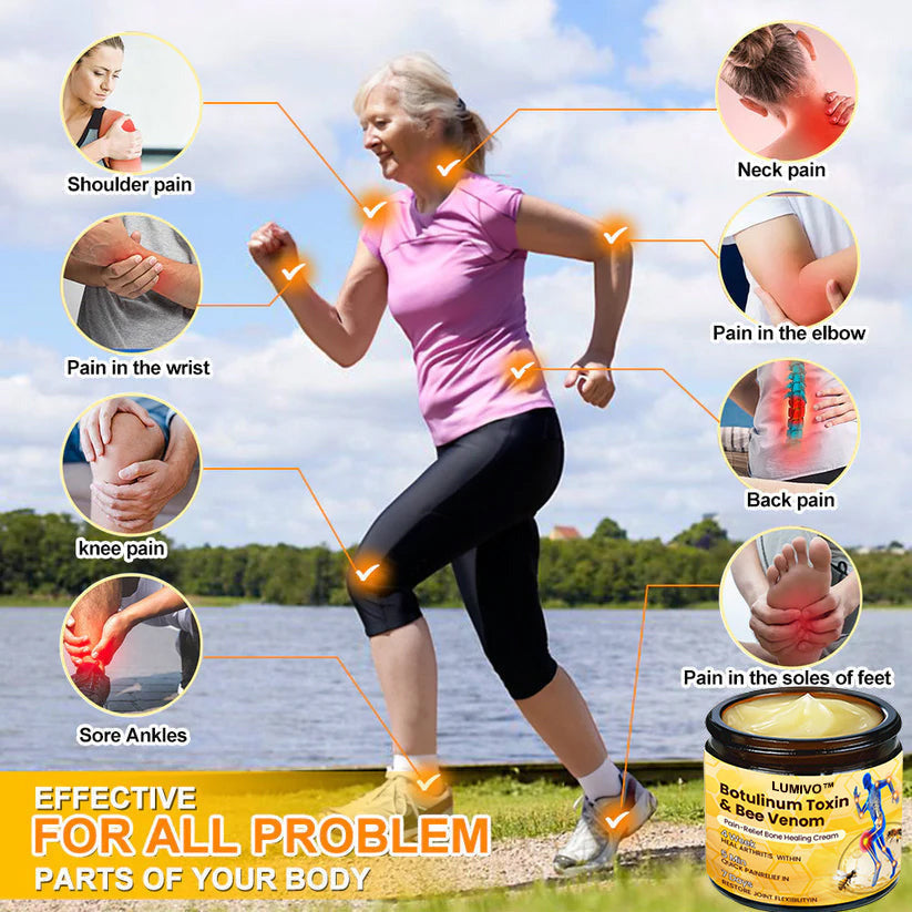 ⏰FLASH SALE: 59% OFF🔥LUMIVO™ Botulinum Toxin & Bee Venom Pain-Relief Bone Healing Cream