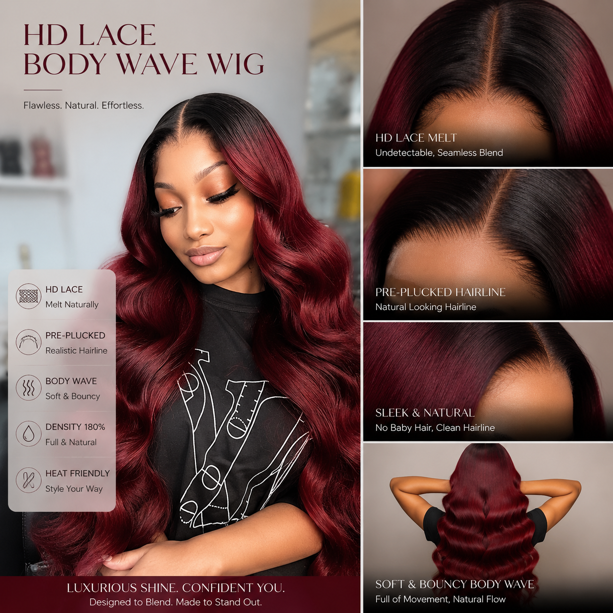 Special Mother’s Day Deals 🌷💥Straight HD Transparent Lace Front Wigs Human Hair
