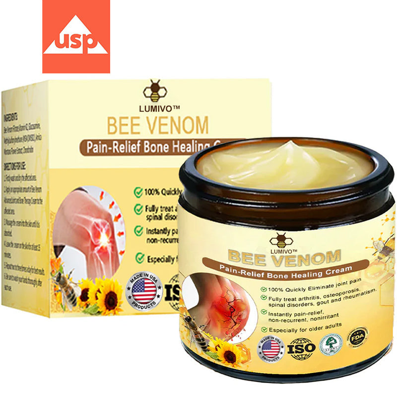 ✅Official Store: LUMIVO™ Bee-Venom Pain-Relief Bone Healing Cream👨‍⚕️USA Osteopathic Medical Association （AAOS）Approved(Reducing joint swelling, pain, stiffness, redness, warmth, soreness, and joint fatigue)