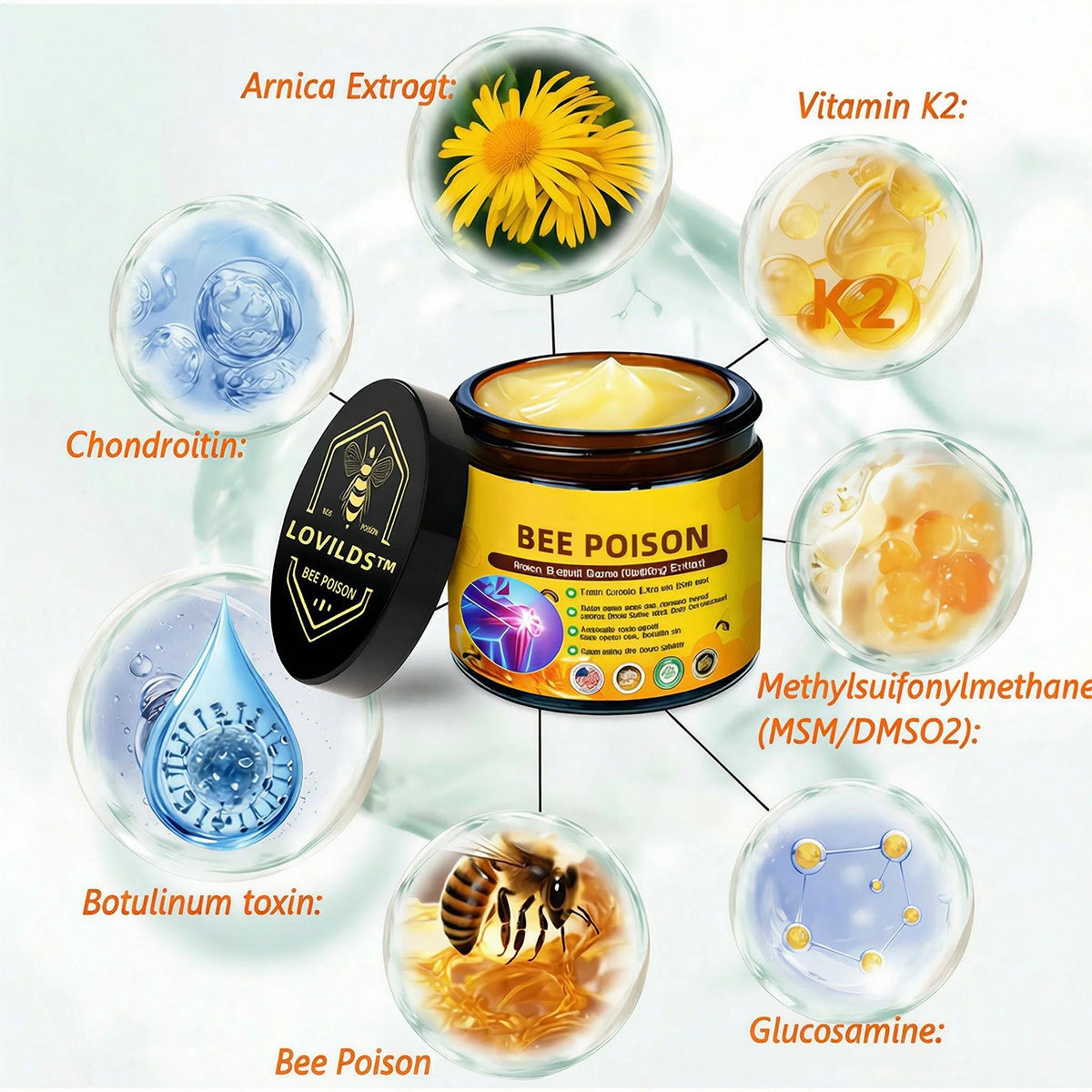 🏆50K+ SOLD LAST WEEK! 🌿LUMIVO™Bee Poison Pain-Relief Bone Healing Cream -8JX3