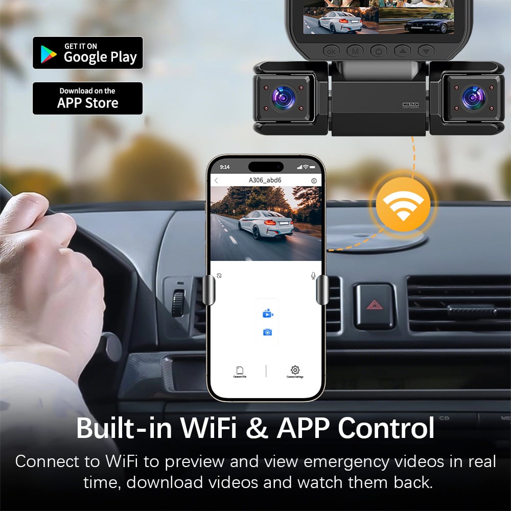 🔥LAST DAY 49% OFF🔥360° Car DVR WiFi 4Channels Dash Cam Video Recorder
