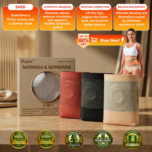 ✅Official Brand Store | PRYXO® 2026 MORINGA & BERBERINE 4-IN-1 MICROPARTICLE MOLDING & FAT BURNING SHORTS