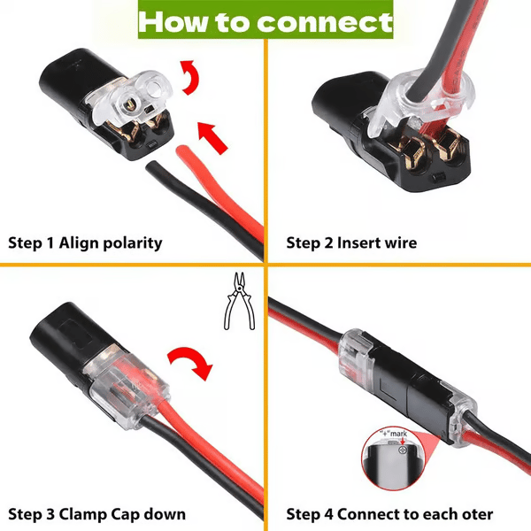 🔥Last Day Promotion 49% OFF - Double-Wire Plug-in Connector Led Light Strip Connectors 2 Pin