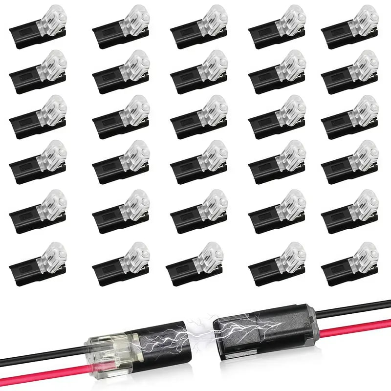 🔥Last Day Promotion 49% OFF - Double-Wire Plug-in Connector Led Light Strip Connectors 2 Pin