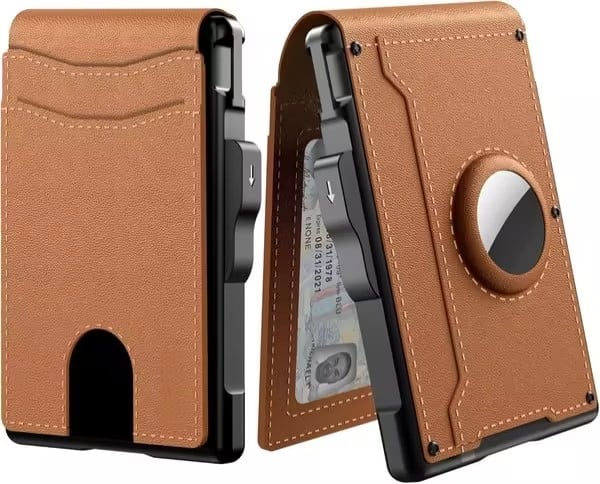 🔥Last Day 49% OFF🔥 Wallet for Men - with Pop Up Aluminum Case Money Clip Slim Leather Slots Credit Card Holder RFID Blocking Bifold Minimalist Wallet