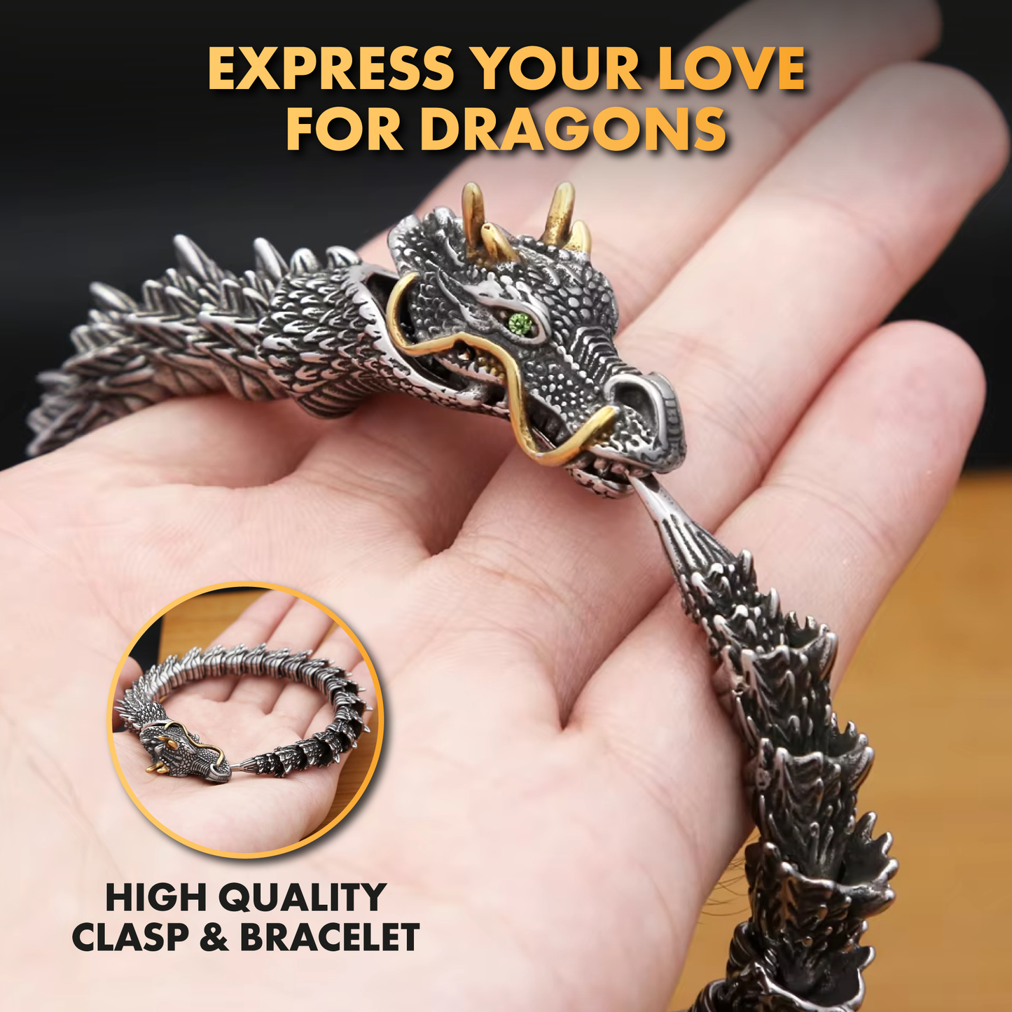 🔥Last day! Limited-time offer: 50% off!🔥Dragon Bracelet - Sterling Silver
