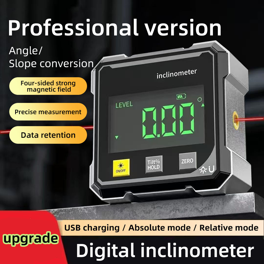Magnetic Digital Angle Finder + Dual Laser Guide ⚡📐 360° Rechargeable  2nd Item 40% OFF 💥  • Today Only! ⏰