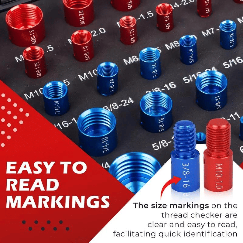 🔥Limited-time discount of 49%🔥44Pcs Alloy Nut and Bolt Thread Inspector Charge🔩