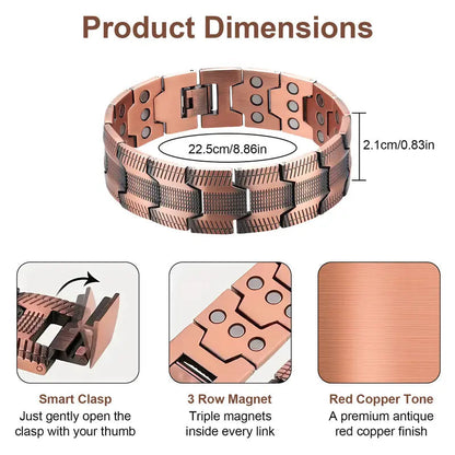 2026🏆✨LAST DAY SALE 70% OFF🔥Copper magnetic bracelet--Relieve fatigue and promote blood circulation