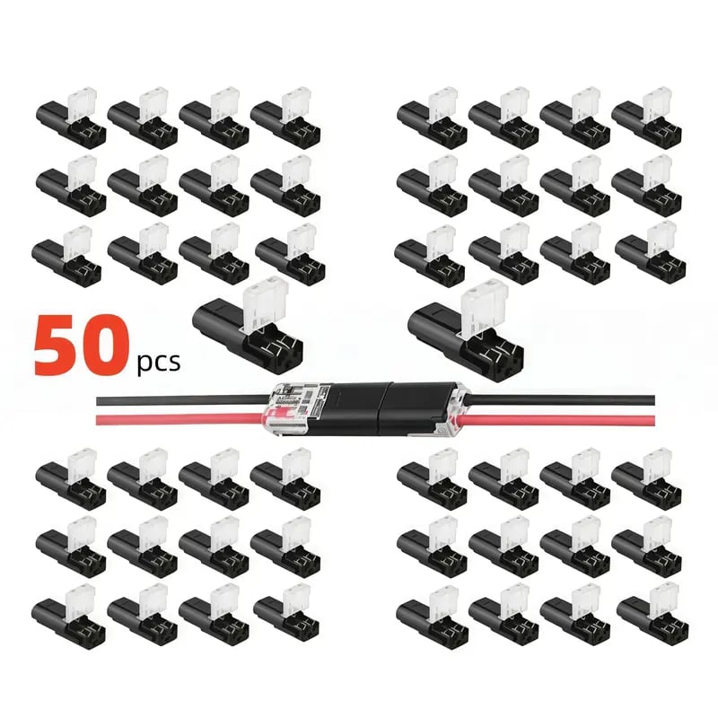 🔥Last Day Promotion 49% OFF - Double-Wire Plug-in Connector Led Light Strip Connectors 2 Pin