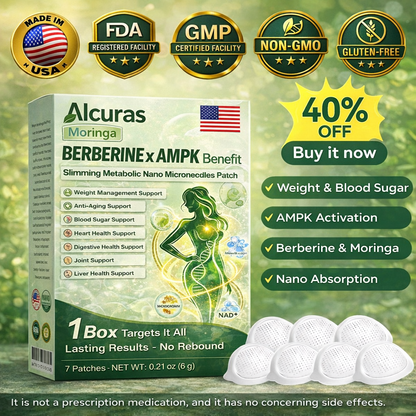 Official Store| Alcuras™ Moringa × Berberine × AMPK 8-Benefit Slimming & Metabolic Nano Microneedle Patch 🇺🇸  Just once a day · Visible changes in 7 days  ✅ For obesity, loose skin, diabetes, sleep apnea, joint issues, and more